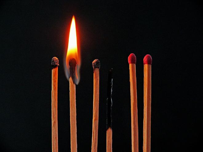 Image of a matches burned out